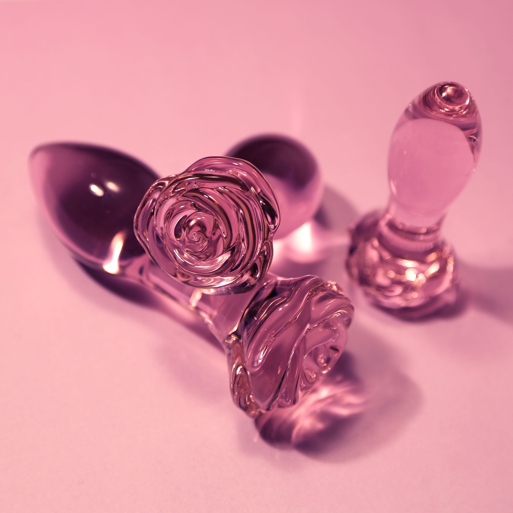 Dreamtoys GLAZE GLASS ROSEBUD ANAL TRANING SET